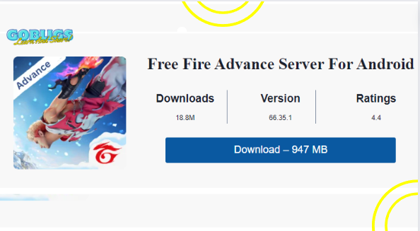 Update FF Fire Fire Advance Server, download free fire advance server